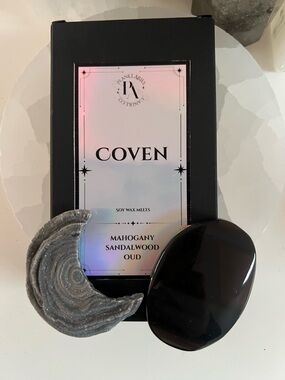 Coven + chalcedony moon + midnight lace obsidian witchy bundle